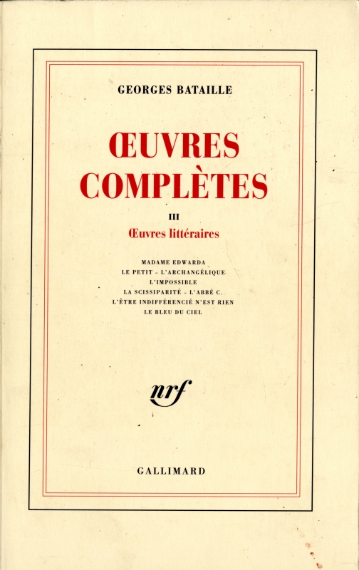 OEuvres completes 3 OEuvres litteraires