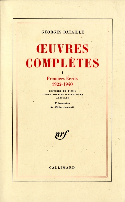 OEuvres completes 1 Premiers Ecrits 1922-1940