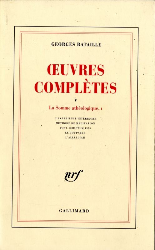 OEuvres completes 5 La Somme atheologique, 1