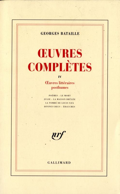 OEuvres completes 4 OEuvres litteraires posthumes
