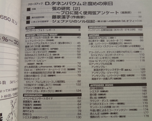 現代ギター #386 1997年4月号:プロに聞く使用弦アンケート1