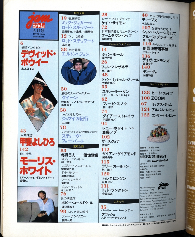ジャム(jam) #6 1979年6月号目次