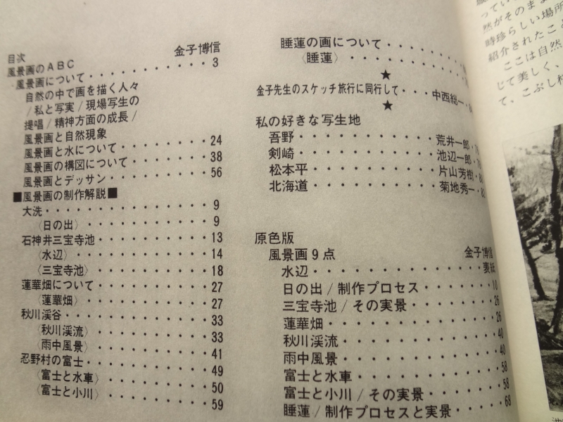 アトリエ #558 1973年8月号 風景画のABC目次
