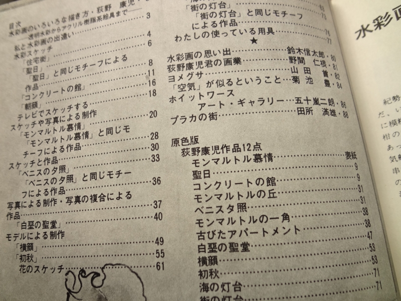 アトリエ #542 1972年4月号 油絵制作のためのスケッチ描法目次