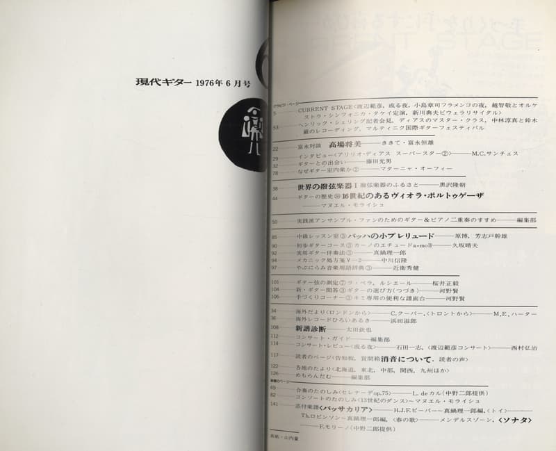 現代ギター #114 1976年6月号:世界の撥弦楽器-撥弦楽器のふるさと目次