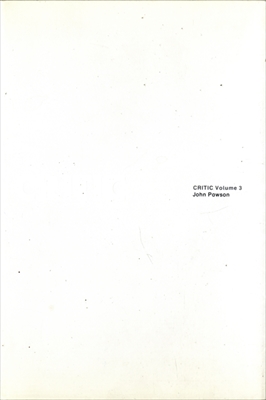Critic Volume 3 Pawson House London 1995