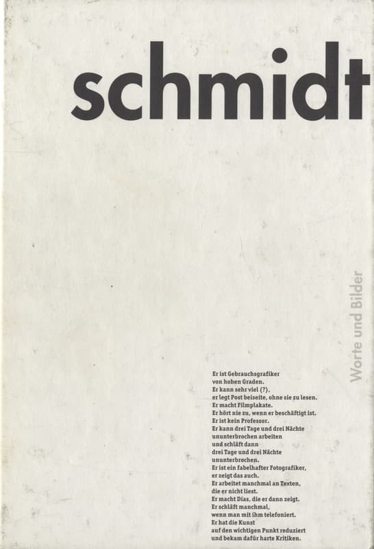 Wolfgang Schmidt: Worte und Bilder_写真